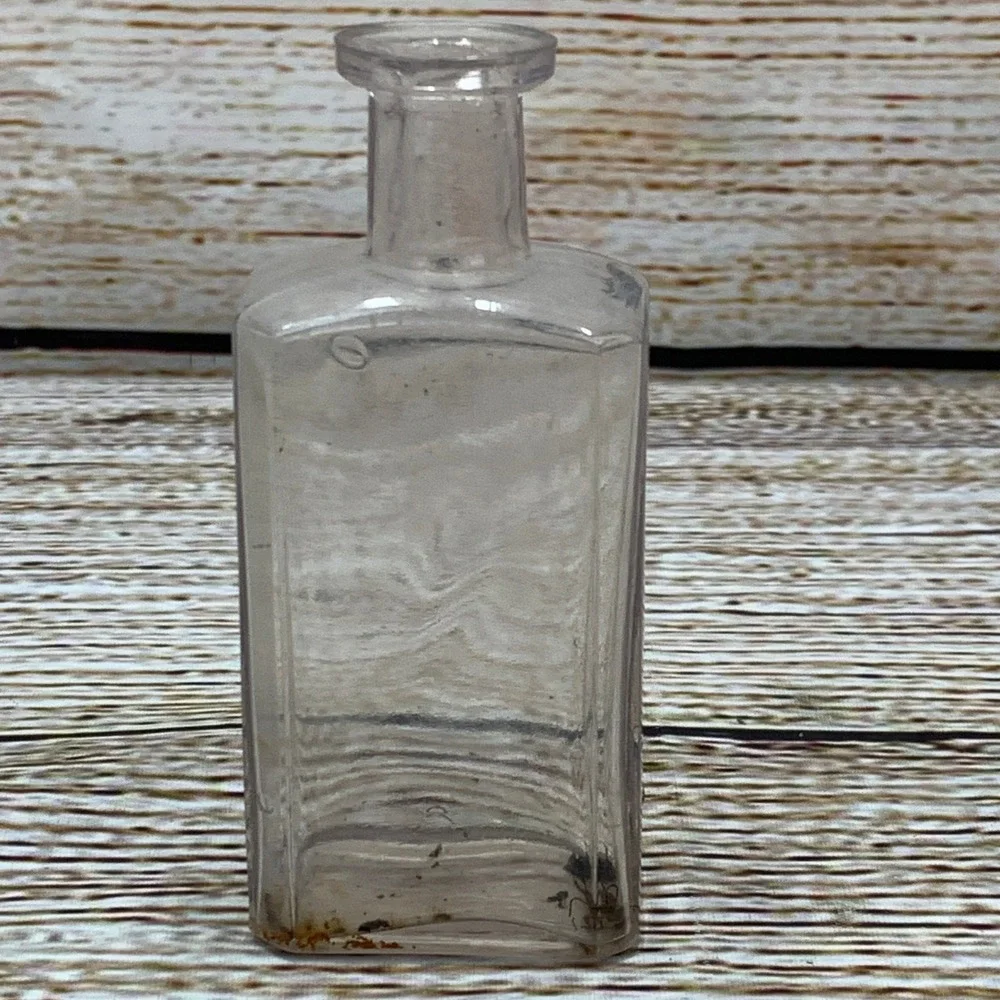 Antique Clear Glass Bottle Apothecary Medicine Lavender Tint Vintage‎ 5